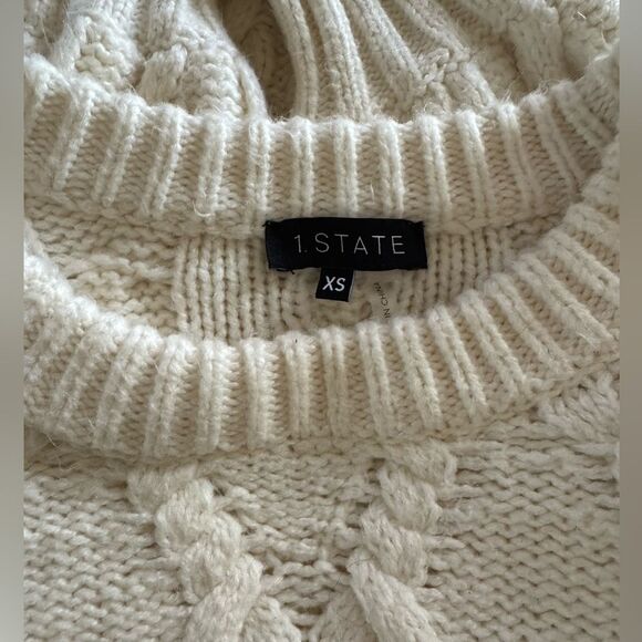 1. State Ivory Cable Knit Sweater - Picture 5 of 9